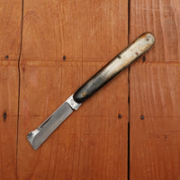New Old Stock 4 1/8" Non- Bolstered Grafting Knife Carbon Steel & Horn Maniago, Italy 1950-70s