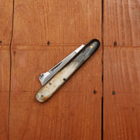 New Old Stock 4 1/8" Non- Bolstered Grafting Knife Carbon Steel & Horn Maniago, Italy 1950-70s