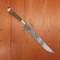 Hoffritz 8" Carving Knife Forged Stainless Stag Solingen 1950s-60s