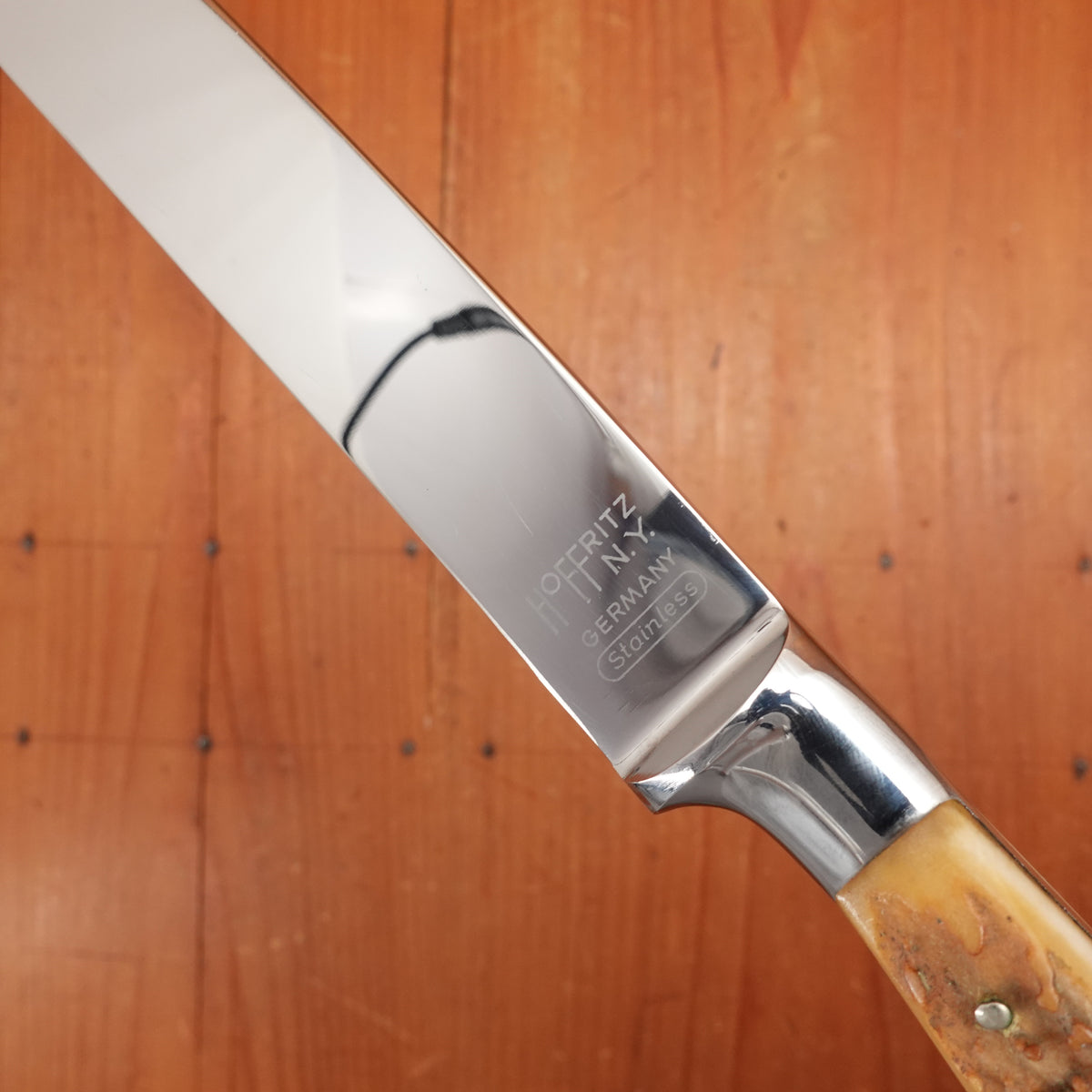 Hoffritz 8" Carving Knife Forged Stainless Stag Solingen 1950s-60s