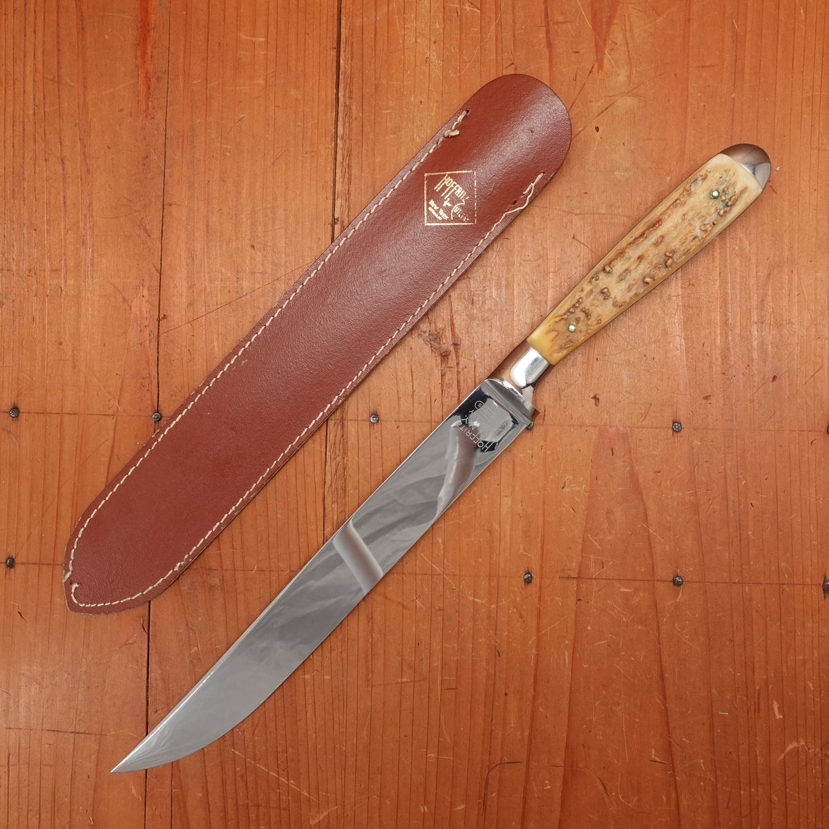 Hoffritz 8" Carving Knife Forged Stainless Stag Solingen 1950s-60s