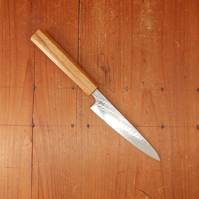 OUL 135mm Petty AUS10 Nickel Damascus Nawame Oak Handle