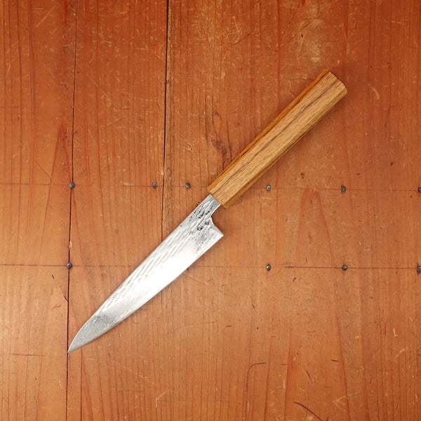 OUL 135mm Petty AUS10 Nickel Damascus Nawame Oak Handle