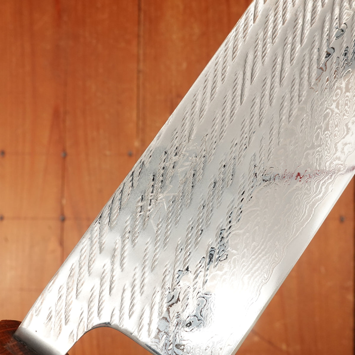 OUL 165mm Nakiri AUS10 Nickel Damascus Nawame Oak Handle