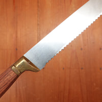 Rowoco set of 6 Steak Knives Stainless Brass Rosewood France 1960s 70s