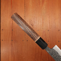 New Old Stock Yoshikane 240mm Sujihiki SLD Suminagashi Blade New Burnt Chestnut Handle