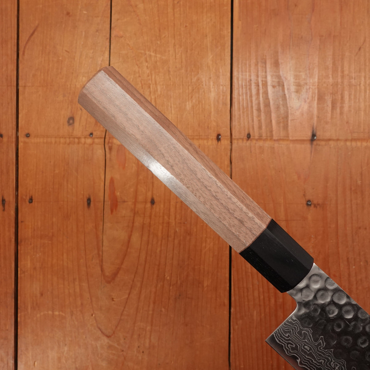 Hitohira HG 210mm Gyuto Stainless Tsuchime Damascus Walnut Handle