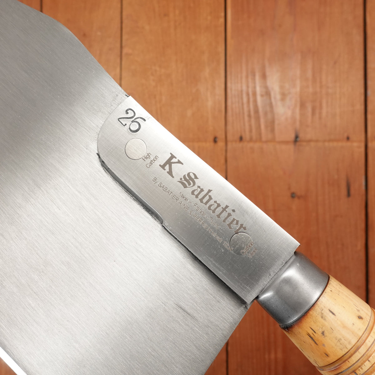 K Sabatier No 26 12" Butcher's Leaf Cleaver Carbon