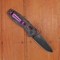 Benchmade Gold Class 585BK-251 Mini Barrage Drop Point CPM-S90V AXIS Assist Lock Purple Haze Handle