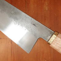 Rolin Knives 165mm Nakiri Apex Ultra Stabilized Curly Maple and Brass with Saya