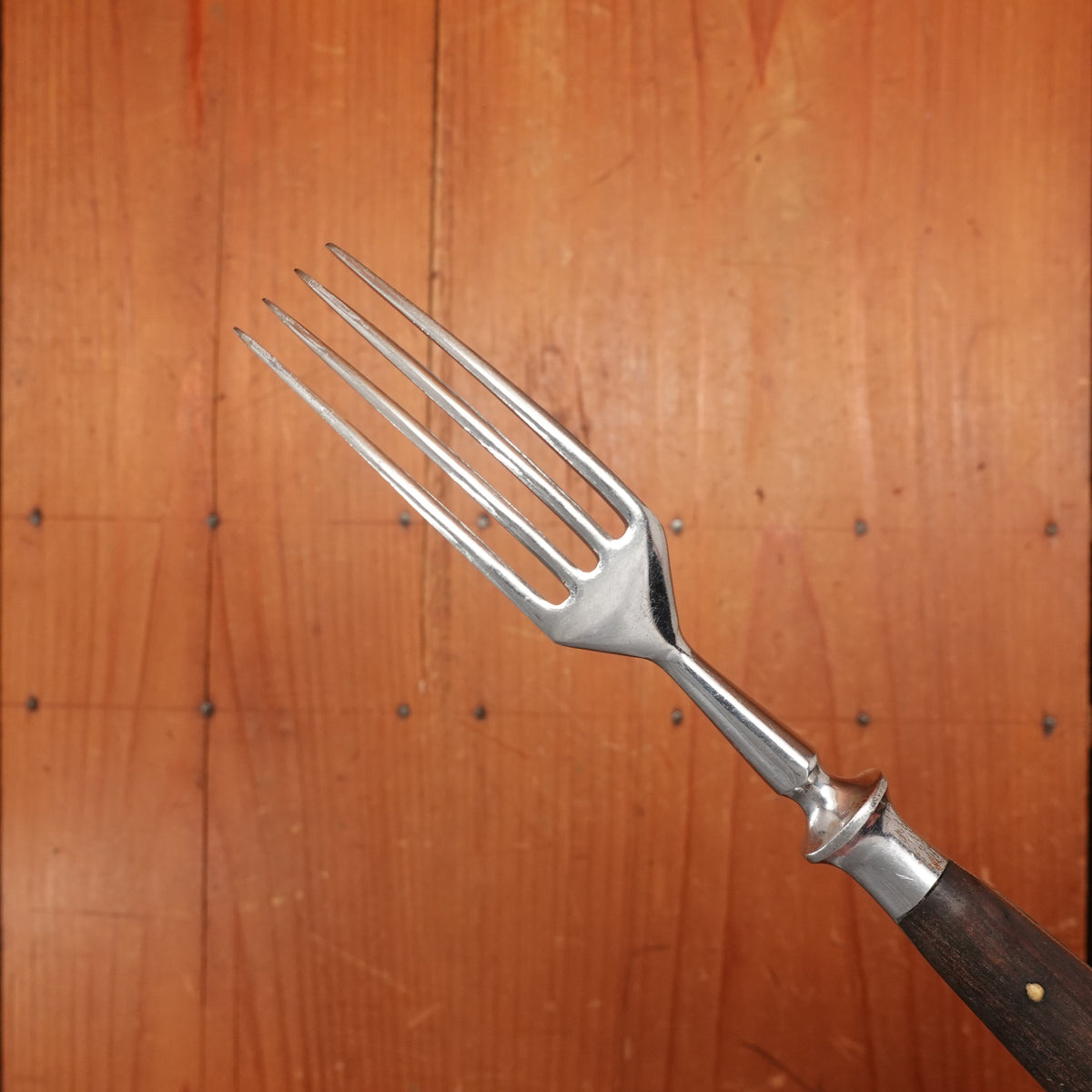 Firestone Trading Co 4pc Forged Table Knife & Fork Set Stainless & Walnut Solingen ~1950s