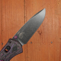 Benchmade Gold Class 585BK-251 Mini Barrage Drop Point CPM-S90V AXIS Assist Lock Purple Haze Handle