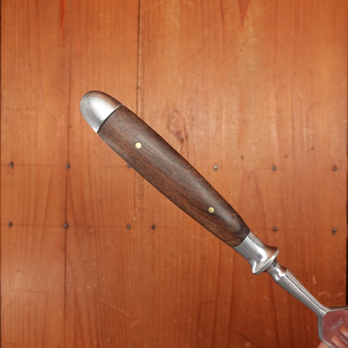 Firestone Trading Co 4pc Forged Table Knife & Fork Set Stainless & Walnut Solingen ~1950s