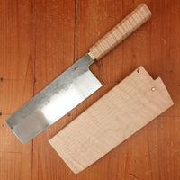 Rolin Knives 165mm Nakiri Apex Ultra Stabilized Curly Maple and Brass with Saya