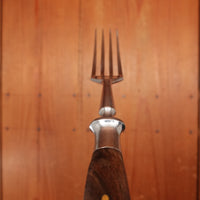 Firestone Trading Co 4pc Forged Table Knife & Fork Set Stainless & Walnut Solingen ~1950s