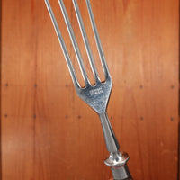 Firestone Trading Co 4pc Forged Table Knife & Fork Set Stainless & Walnut Solingen ~1950s