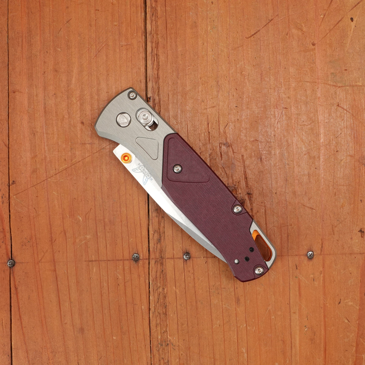 Benchmade 535-09 Bugout Drop Point CPM-S90V AXIS Lock Redstone Aluminum & Richlite Handle