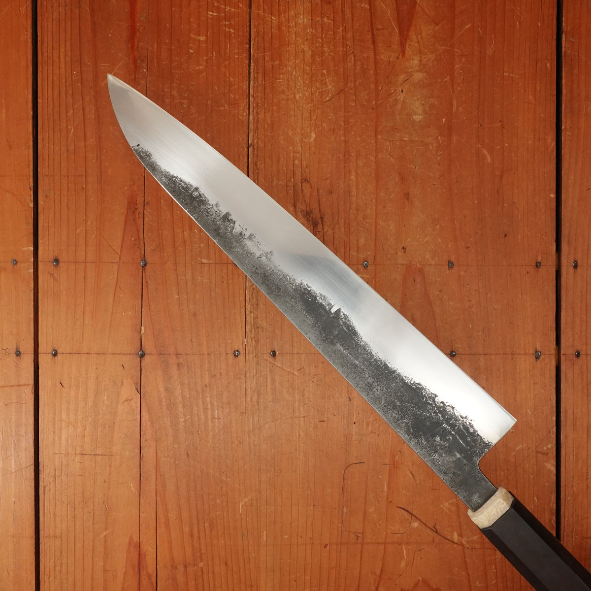Rolin Knives 260mm Sujihiki 52100 Kurouchi Octagonal Rosewood and Micarta with Saya