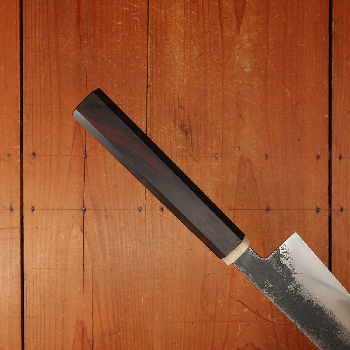 Rolin Knives 260mm Sujihiki 52100 Kurouchi Octagonal Rosewood and Micarta with Saya