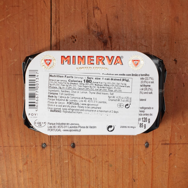 Minerva Limited Edition Sardines Olive Oil Lemon Thyme - 120g