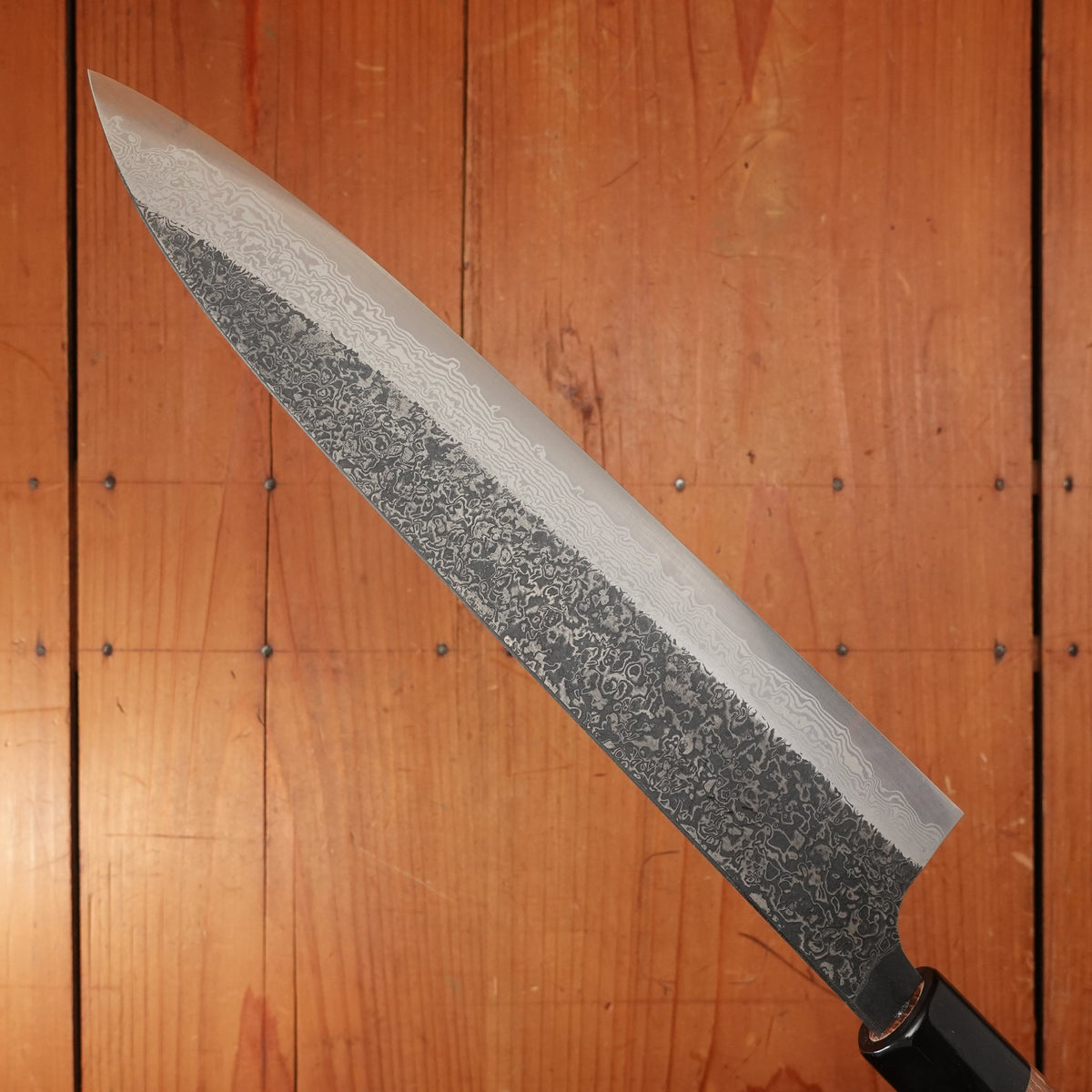 New Old Stock Yoshikane 240mm Wa-Gyuto SLD Suminagashi Half-Octagonal Enju/Double Horn Handle