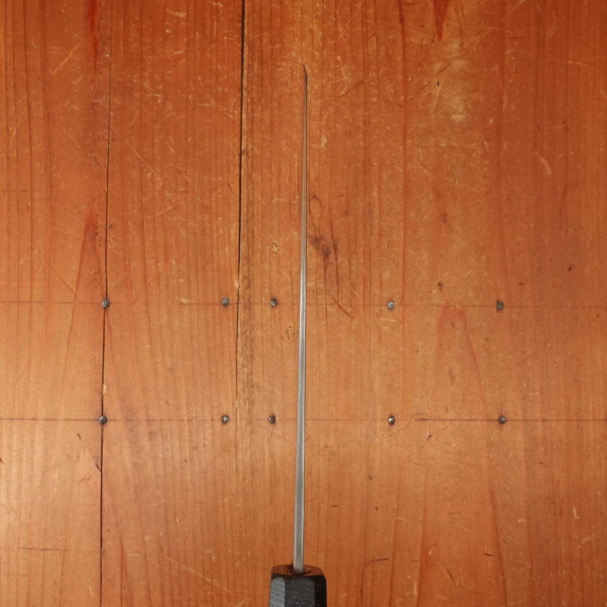Trade In Running Man Forge 175mm Bunka W2 Honyaki Stabilized Maple & Wenge Handle