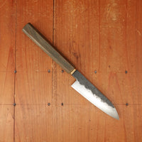 Rolin Knives 115mm Petty W2 / 15N20 / Mild Steel Gomai Textured Lignum Vitae Copper Ferrule W Cedar