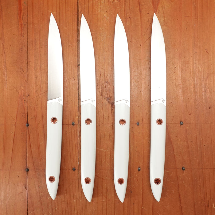 Roland Lannier Tableware's Not Dead! Steak Knife Stainless White G10 Alternative + Copper