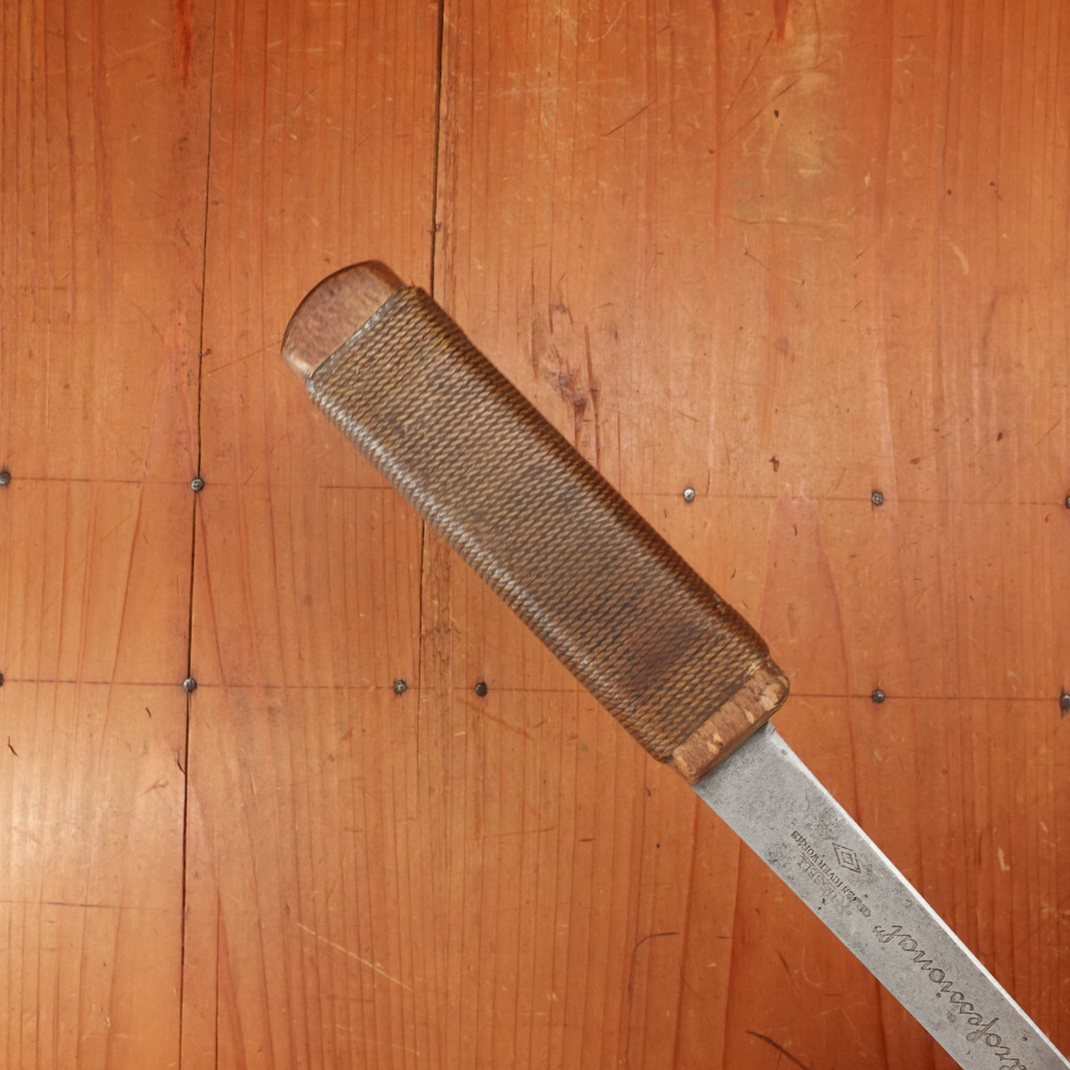 J Russell Green River Works "Professional" 6" Boning Knife Carbon Steel Twine Wrap 1920-30s