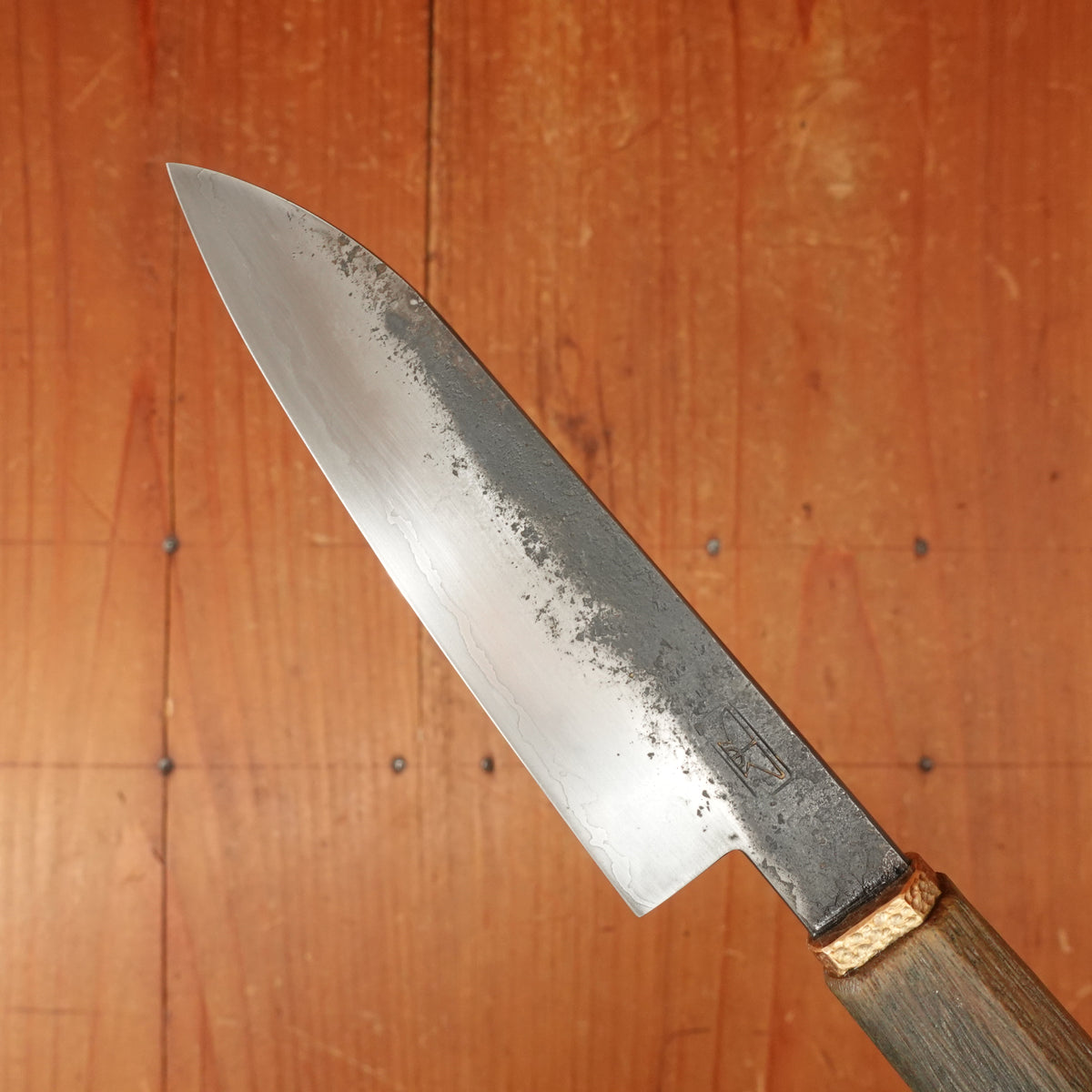 Rolin Knives 115mm Petty W2 / 15N20 / Mild Steel Gomai Textured Lignum Vitae Copper Ferrule W Cedar