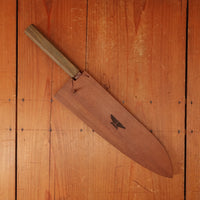 Rolin Knives 225mm Gyuto W2 / 15N20 / Mild Steel Gomai Textured Lignum Vitae Copper Ferrule W Cedar Saya