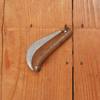 New Old Stock 3 3/8" Serpette Pruning Jack Carbon Steel & Wood Maniago, Italy 1950-70s