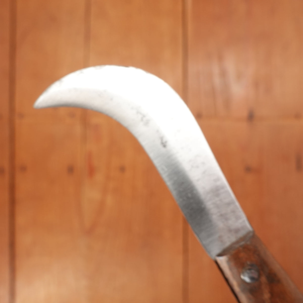 New Old Stock 3 3/8" Serpette Pruning Jack Carbon Steel & Wood Maniago, Italy 1950-70s