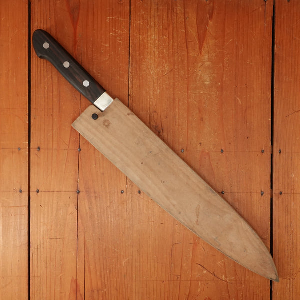 Trade-In Hiroshi Ashi (Ashi Hamono) 300mm Honyaki Western Gyuto Refurbished Nickle Ebony Sakai Japan