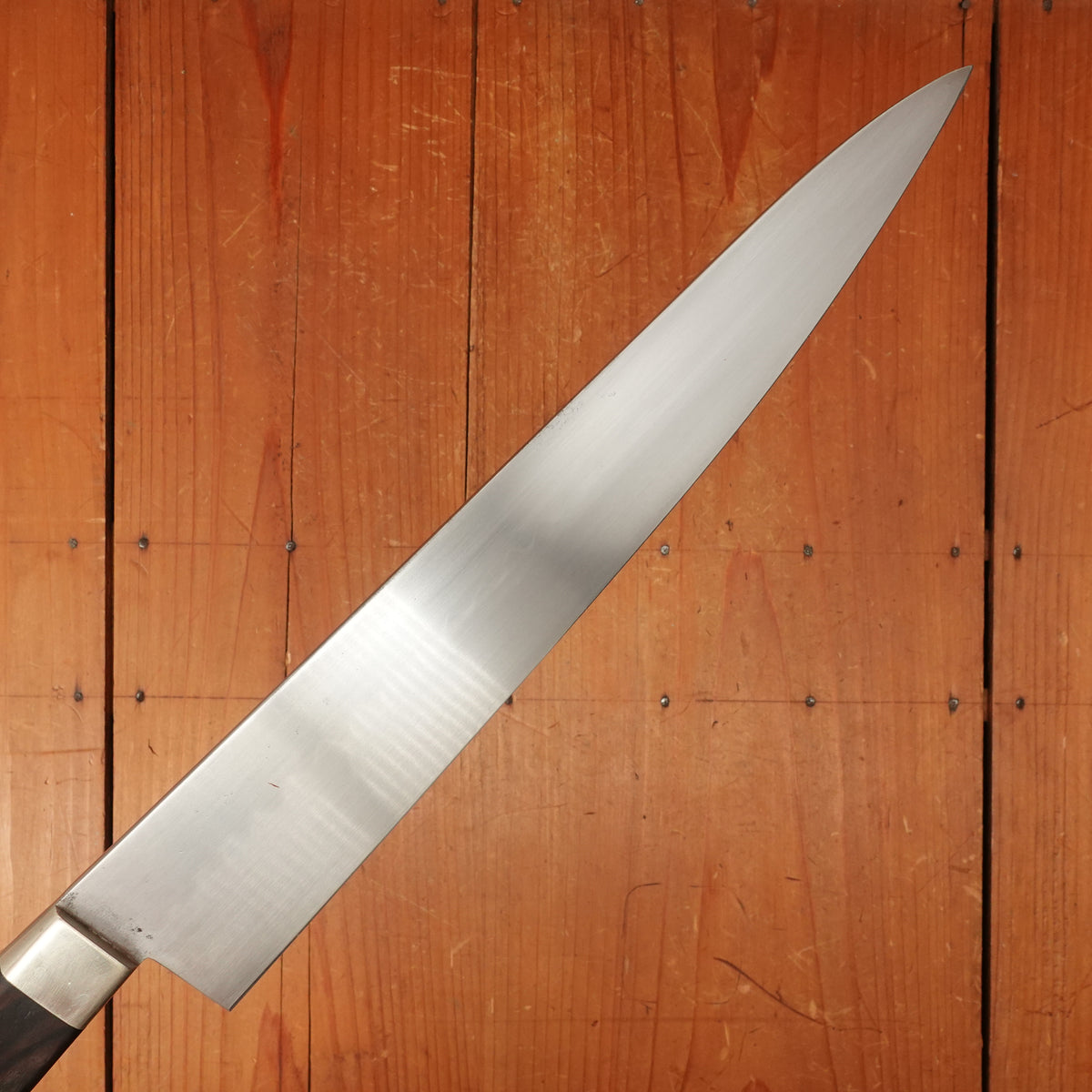 Trade-In Hiroshi Ashi (Ashi Hamono) 300mm Honyaki Western Gyuto Refurbished Nickle Ebony Sakai Japan