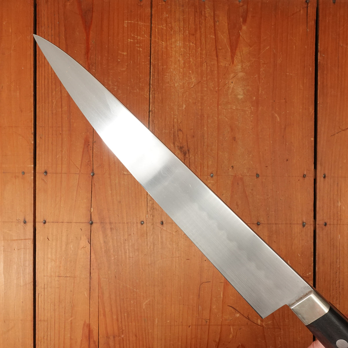 Trade-In Hiroshi Ashi (Ashi Hamono) 300mm Honyaki Western Gyuto Refurbished Nickle Ebony Sakai Japan