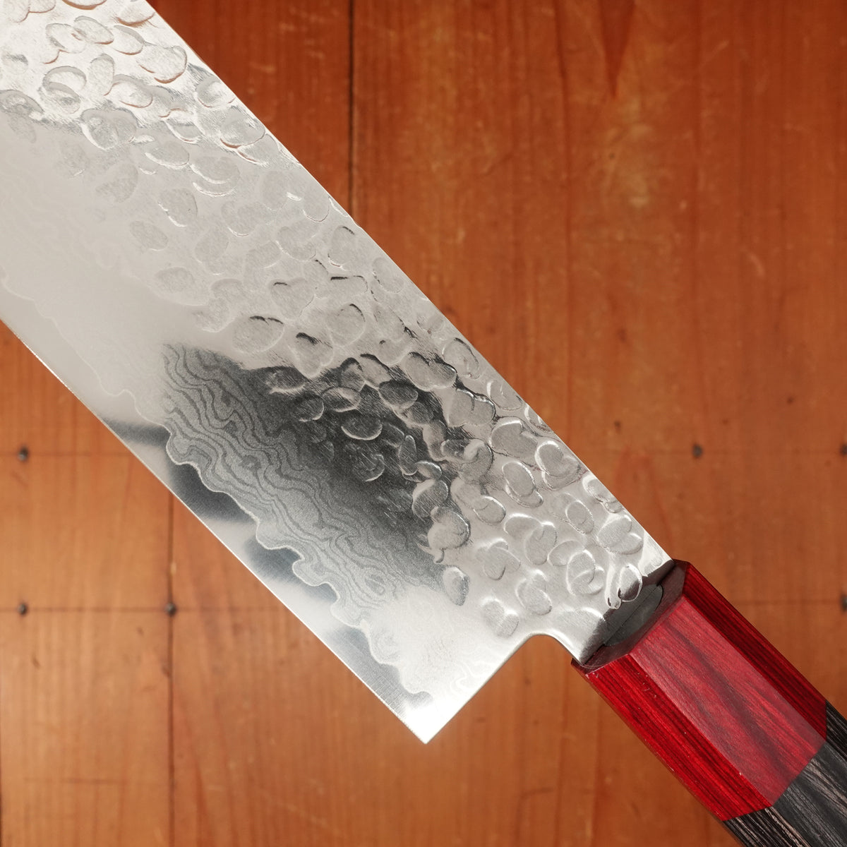 Hitohira Imojiya FW 165mm Nakiri VG10 Tsuchime Damascus Pakka Handle