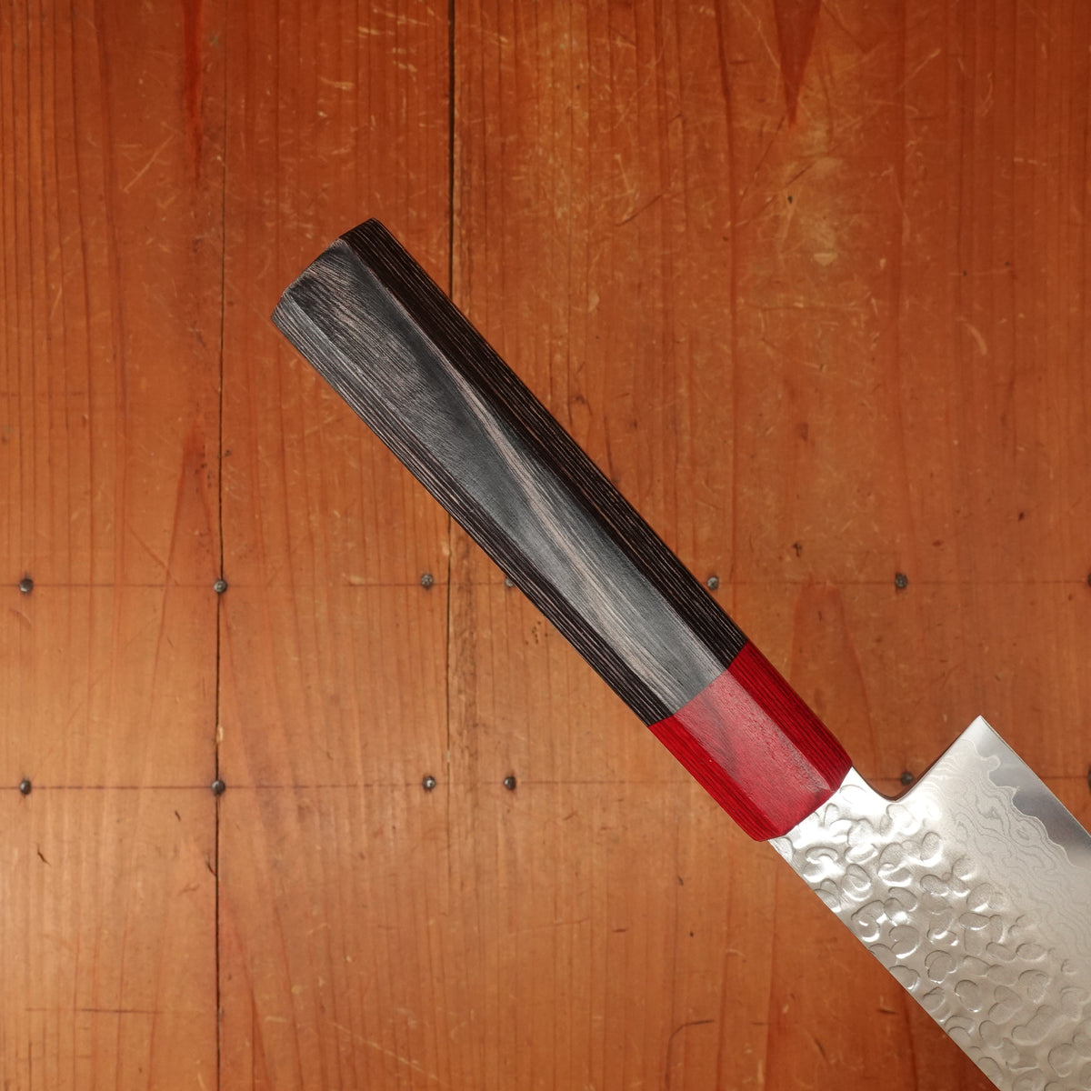 Hitohira Imojiya FW 165mm Santoku VG10 Tsuchime Damascus Pakka Handle