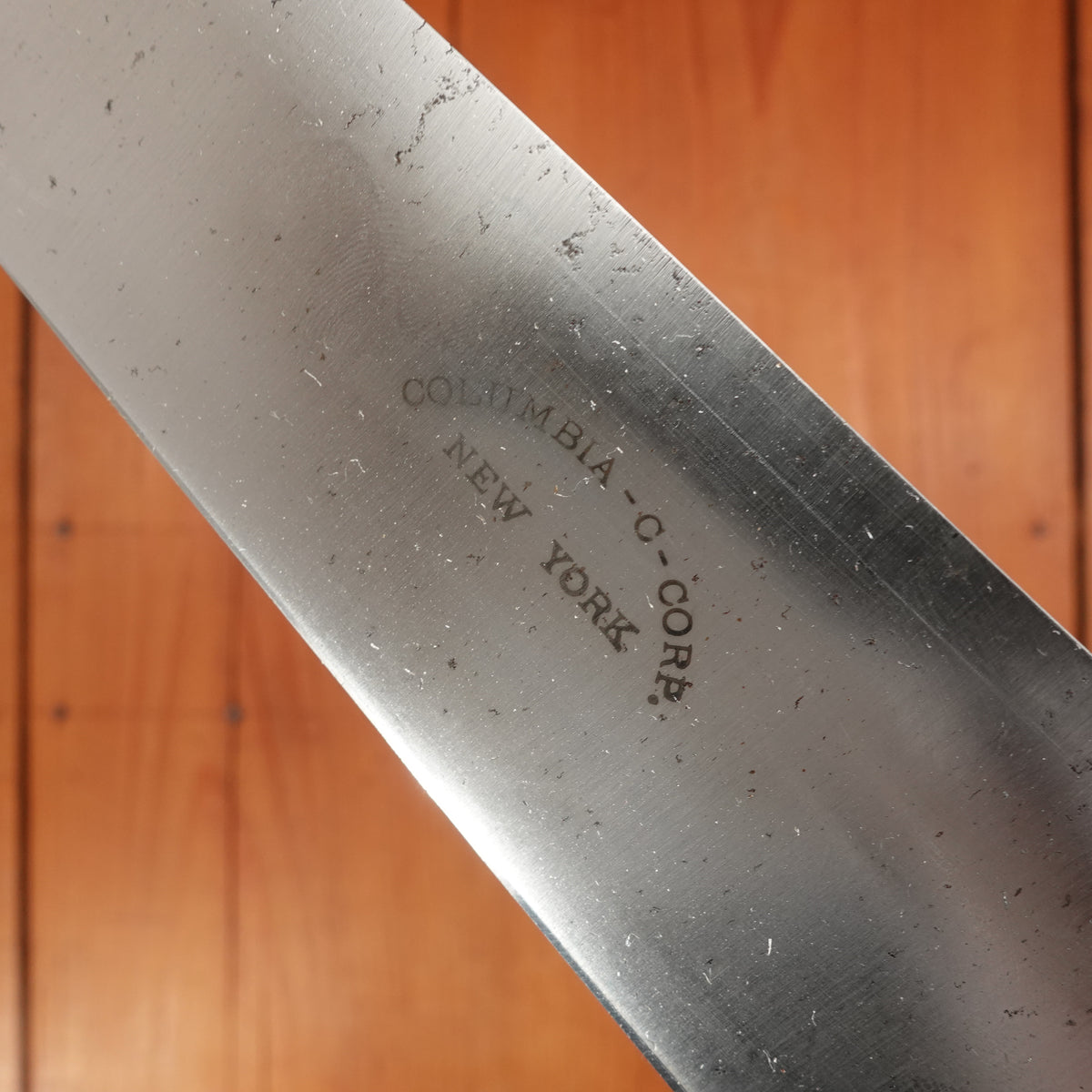 New Vintage Columbia Cutlery Co 10.25" Chef Knife Carbon Steel USA 1930s-50s