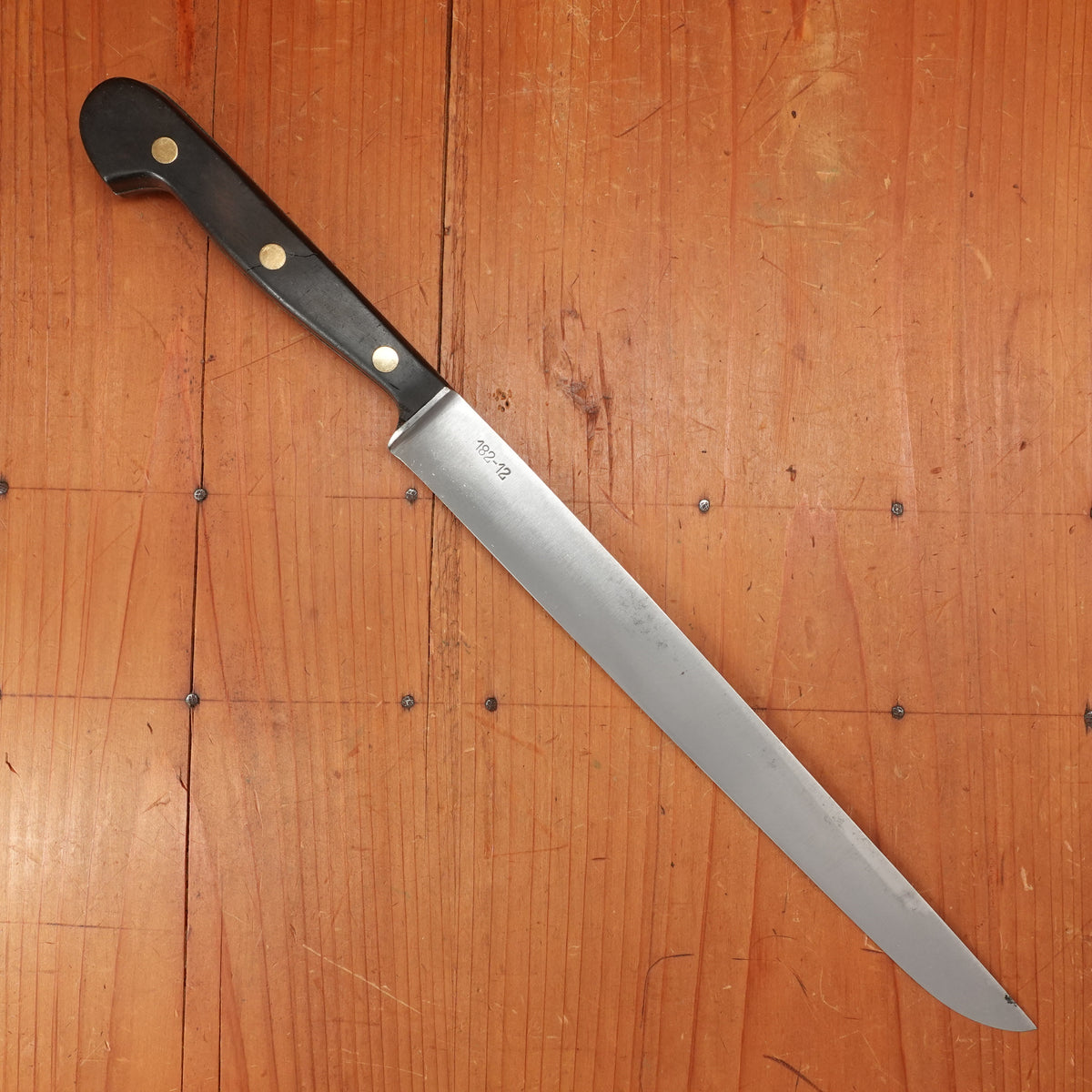 Ed Wusthof Dreizackwerk Re-Tipped 9.75" Slicer Carbon Steel Solingen 1950s