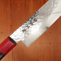 Hitohira Imojiya FW 165mm Santoku VG10 Tsuchime Damascus Pakka Handle
