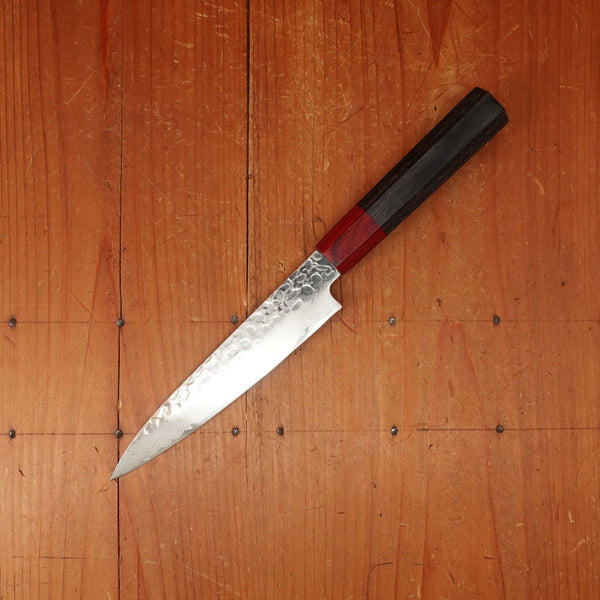 Hitohira Imojiya FW 135mm Petty VG10 Tsuchime Damascus Pakka Handle