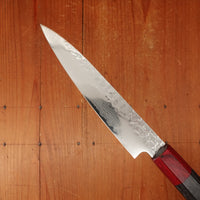 Hitohira Imojiya FW 135mm Petty VG10 Tsuchime Damascus Pakka Handle