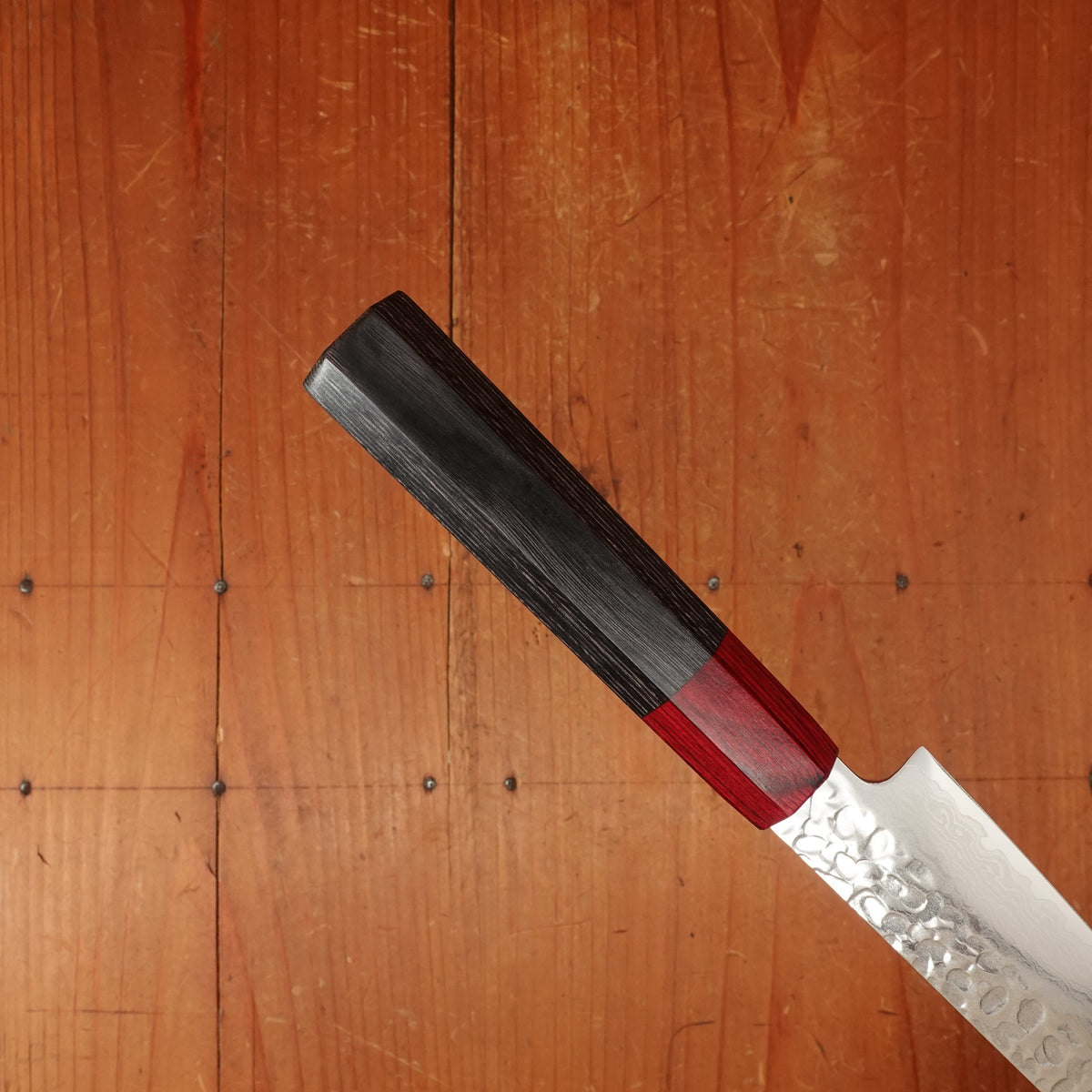 Hitohira Imojiya FW 135mm Petty VG10 Tsuchime Damascus Pakka Handle