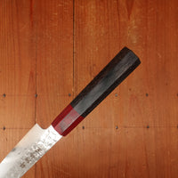 Hitohira Imojiya FW 135mm Petty VG10 Tsuchime Damascus Pakka Handle