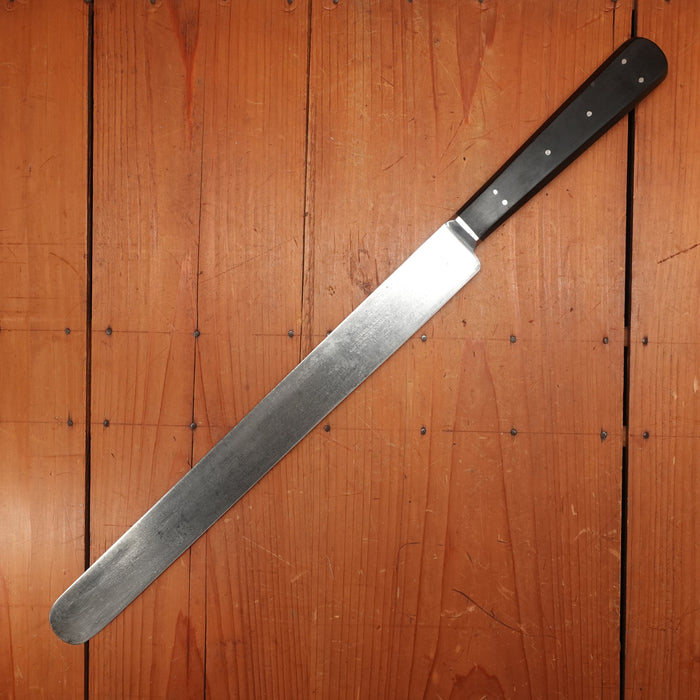 Vintage J Russell Green River Works 14" Beef Slicer Carbon Steel Ebony 1874-1920s