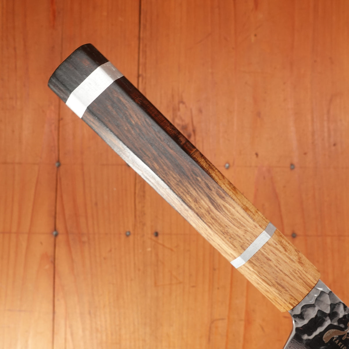 Yakitoriguy x Sakai Takayuki Wa-Garasuki 180mm Yakitori Knife VG10 Suminagashi Urushi Oak Handle