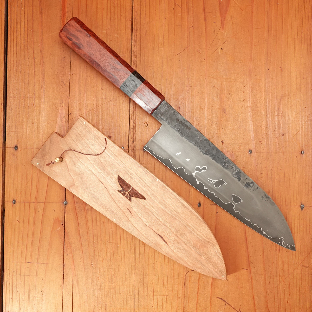 Rolin Knives GoMai 200mm Gyuto 52100 Eucalyptus with Saya