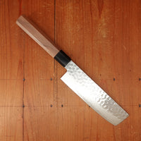 Hitohira HG 160mm Nakiri Stainless Tsuchime Damascus Walnut Handle
