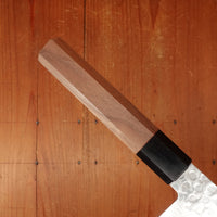 Hitohira HG 160mm Nakiri Stainless Tsuchime Damascus Walnut Handle